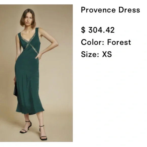 Reformation green silk and lace Provence dress - Picture 8 of 8